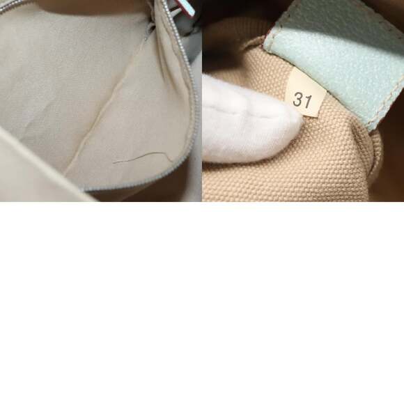 PRADA Tote Bag Canvas Beige Silver - Picture 12 of 12